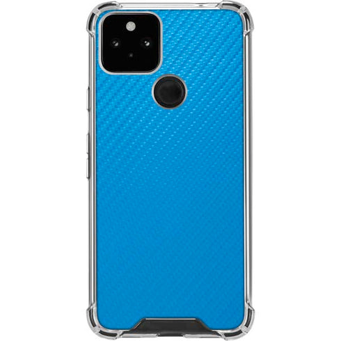 Blue Carbon Fiber Specialty Material Google Pixel 5 Clear Case